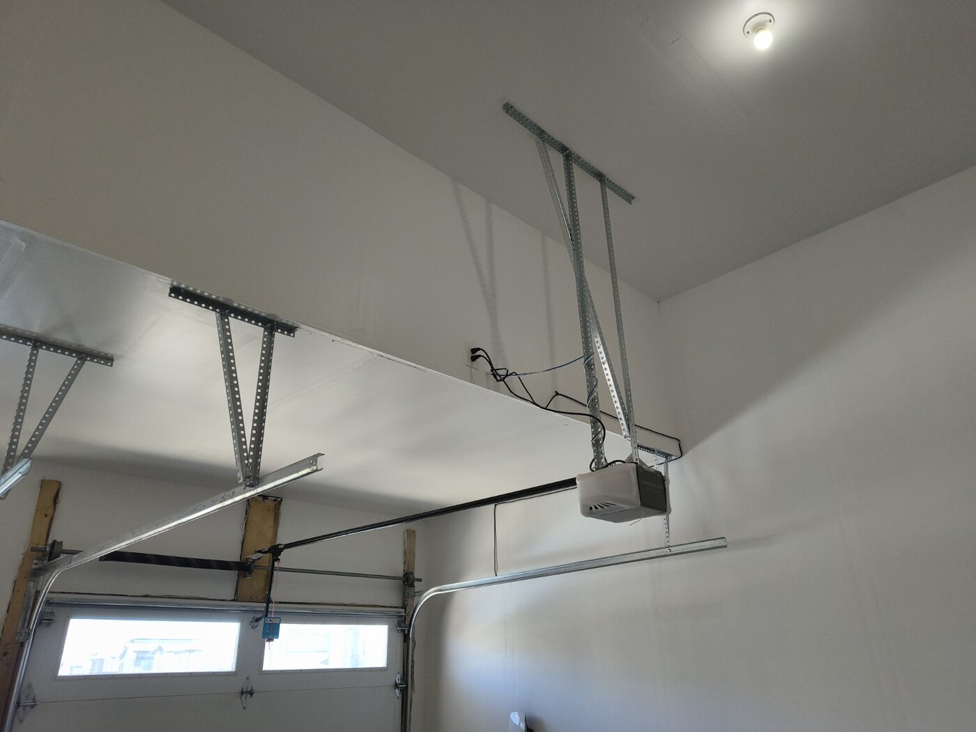 Painted garage walls and ceiling