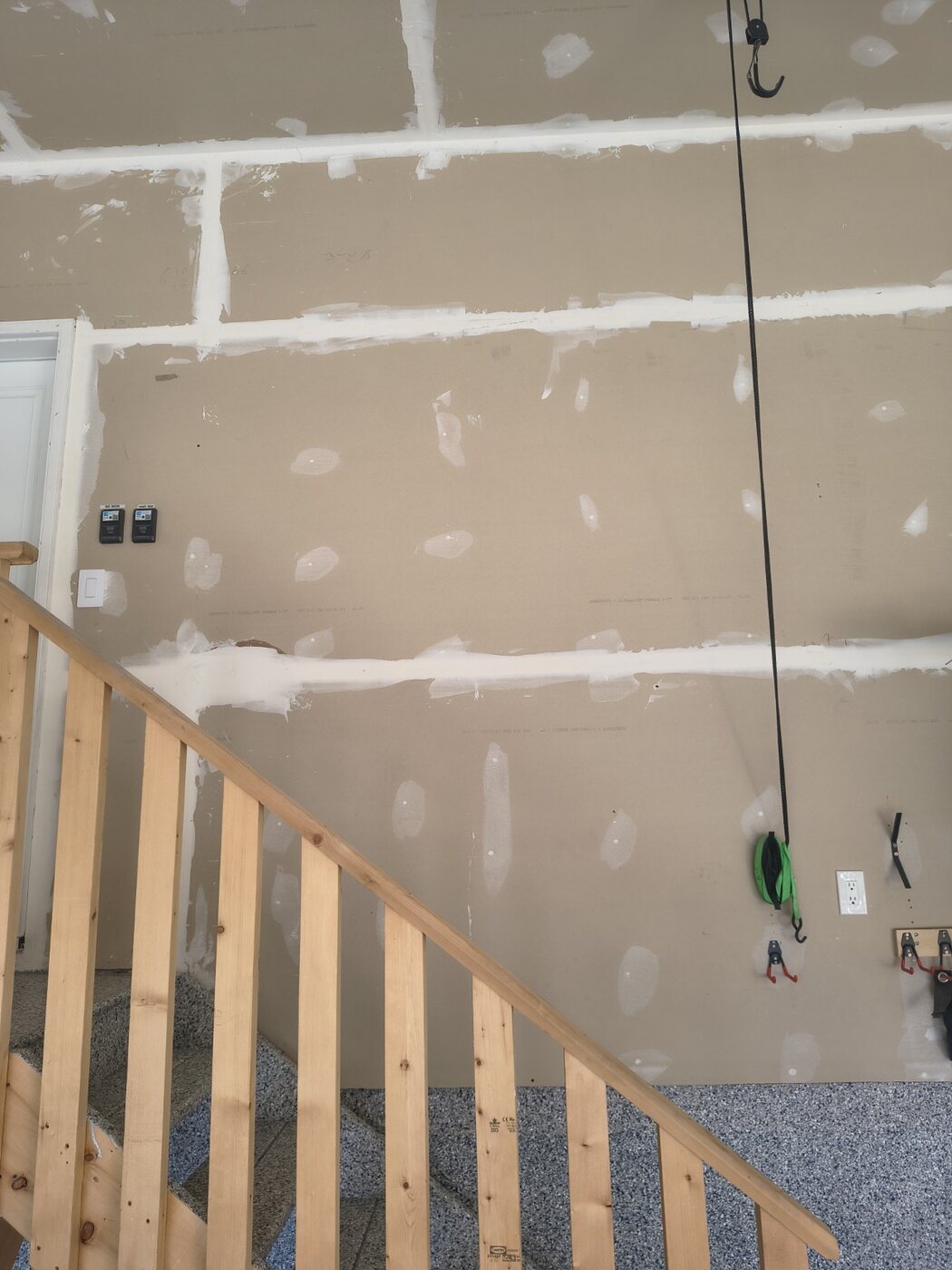 Garage wall before drywall preparation and painting
