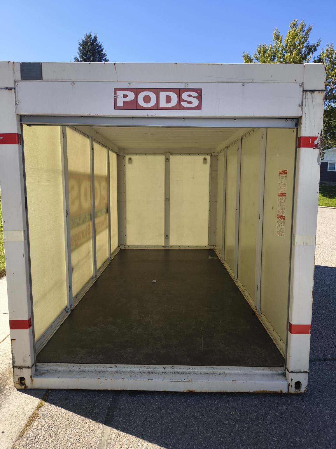 Storage container after unloading
